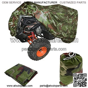 ATV Cover Heavy Duty Polyester Quad Cover Waterproof 4 Wheeler ATC Cover with Outdoor Storage Bag Protects from Rain Snow Dirt Sun Compatible with Polaris Sportsman Yamaha Honda Kawasaki
