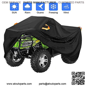 Waterproof ATV Cover, Quad 4 Wheeler Cover Heavy Duty Outdoor Storage for Polaris Sportsman Yamaha Honda Kawasaki with Straps (Up to 82 Inches)