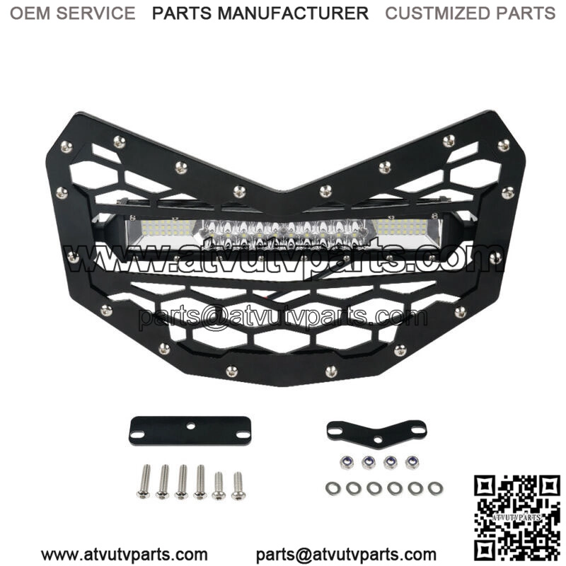 For Can-Am X3 Maverick RR Turbo Front Bumper Grille & LED Light Bar 32W 1800LM