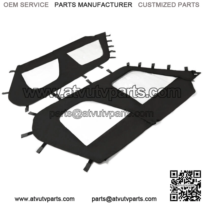 NEW BLACK+CLEAR Soft Upper Doors For 2012-2021 Kawasaki Teryx4 4 seat UTV models (For: Kawasaki Teryx4 800) - Image 2