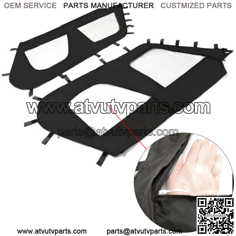 NEW BLACK+CLEAR Soft Upper Doors For 2012-2021 Kawasaki Teryx4 4 seat UTV models (For: Kawasaki Teryx4 800) - Image 3