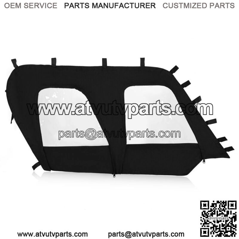 NEW BLACK+CLEAR Soft Upper Doors For 2012-2021 Kawasaki Teryx4 4 seat UTV models (For: Kawasaki Teryx4 800) - Image 5