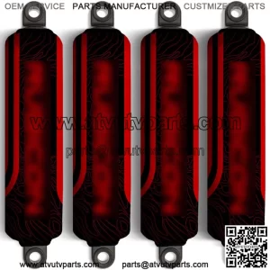 Black & Red Shock Covers for Honda Fourtrax Rubicon - Limited Edition (Set of 4) (For: Honda FourTrax Foreman 400)
