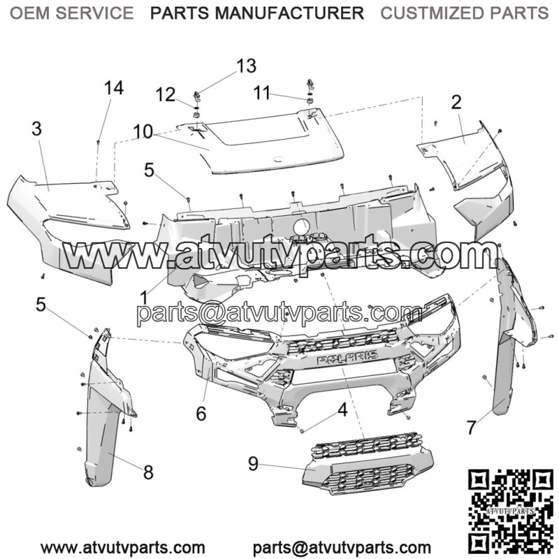 Polaris Basic Hood, Sagebrush Green, Genuine OEM Part 5455125-560 - Image 2