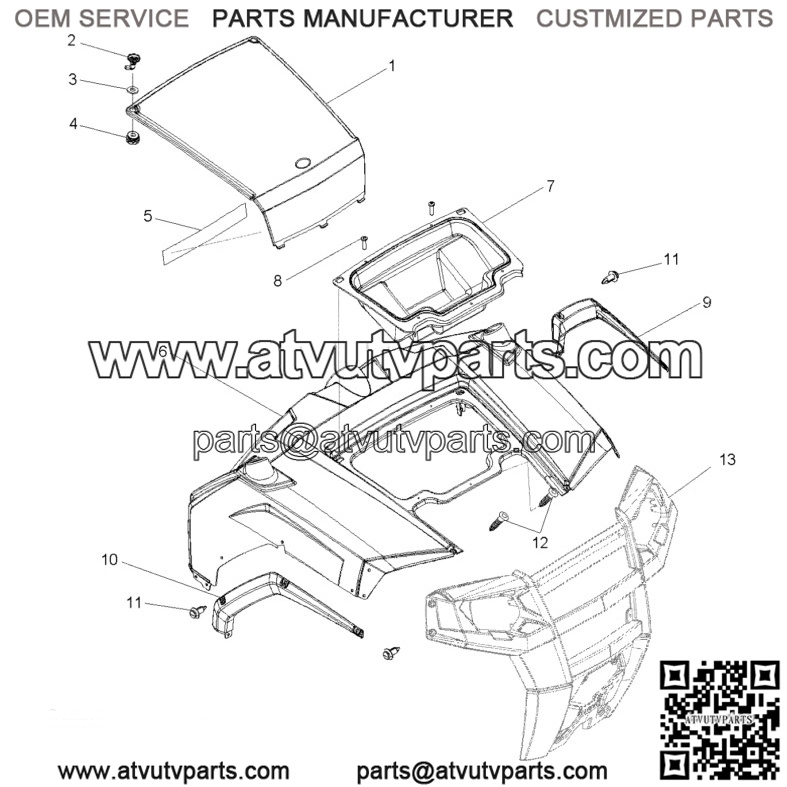 Polaris Center Hood Access, Sagebrush Green Metallic (For: Polaris) - Image 2