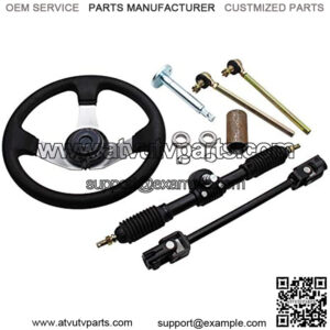 300mm Steering Wheel Gear Rack Pinion Tie Rod Rack Adjustable Shaft Assembly For 110cc 125cc 140cc 150cc Go Kart Go Cart Buggy Karting ATV UTV Bike