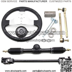 300mm Steering Wheel 110cc Go Kart , PRO BAT, Go Kart Go Cart ATVTV 110cc 125cc 140cc 150cc Steering Wheel Tie Rod Rack Adjustable Shaft Tie Rod Kits