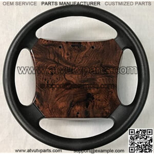 Yamaha Golf Cart Steering Wheel Scorecard Cover in Dark Burled Woodgrain (FITS G14, 16, 19, 22 and Some Drive Models)
