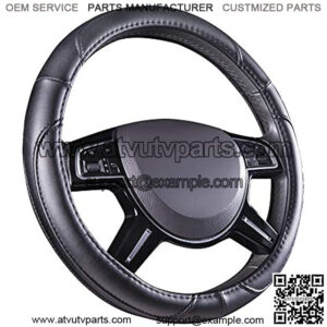 Leatherette Steering Wheel Cover, 15??, Black