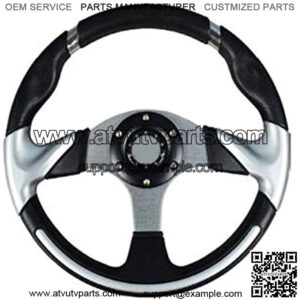 Deluxe Steering Wheel- Silver for Star Classic Golf Cart