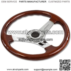 Steering Wheel Classic Wood Grain with Chrome Spokes 330mm - Part # ST-015-1CH