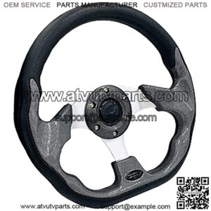 12.5 inch Golf Cart Steering Wheel For EZGO Yamaha Club Car DS and Precedent Carbon Fiber Golf Carts Steering Wheel with Wrench