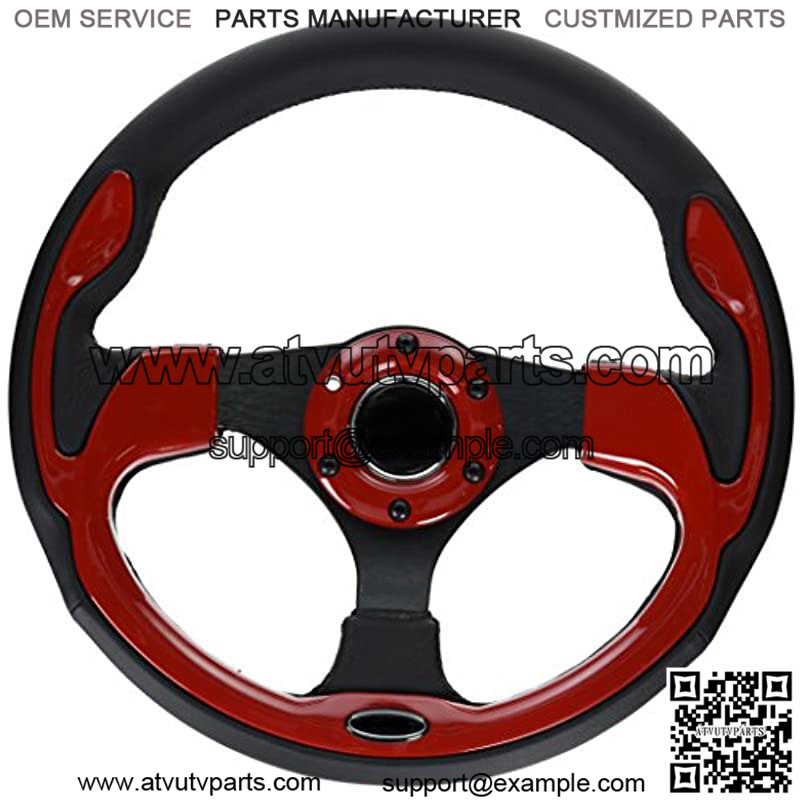 RST-001RD forced Steering Wheel (320mm Sport Steering Wheelwith Red Trim), RED