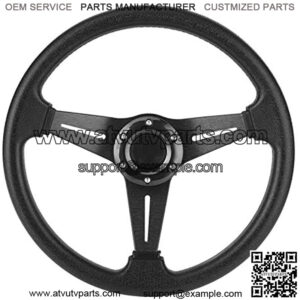 Universal Racing Car Drifting Steering Wheel 350mm/14in Flat Bottom Steering Wheel Replacement Modified Accessory(black)