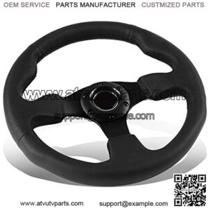 RST-012R 320mm Race Style Leather Steering Wheel with Black stitch
