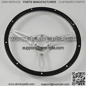 15'' Laminated Black Forest Wood Steering Wheel with Horn Button