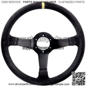 015R345MSN Suede Steering Wheel , Black