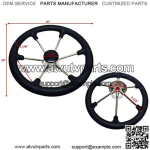 SS304 Steering Wheel with Black Sleeve 6 Spoke 15 1/2"