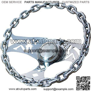 11" Chrome Chain Steering Wheel Bettie Spoke with Engraved Horn Button-3 Hole