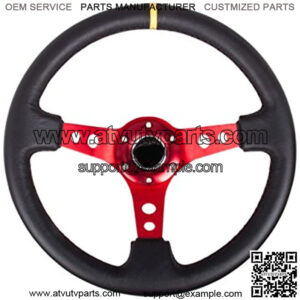 RST-006RD-Y forced Wheel-350mm Sport Steering Wheel (3" Deep),Black