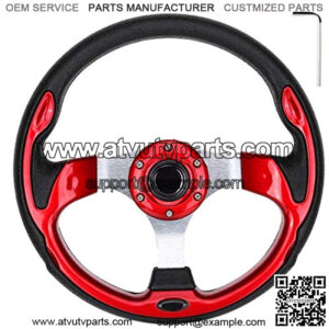 12.5" Golf Cart Steering Wheel OR 5/6 Hole Steering Wheel Chrome Adapter for Club Car,Yamaha,EZGO