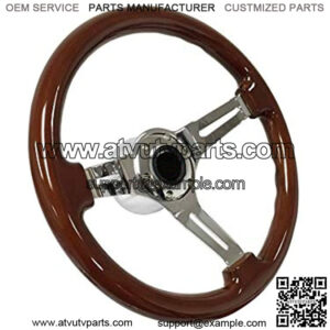 1969-1994 Chevy S6 Mahogany Finish Steering Wheel Chrome Kit | Red Bow Tie