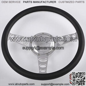 14'' Billet Orbiter Half Wrap 9 Bolts Steering Wheel with 2'' Dish and Horn Button (Black)