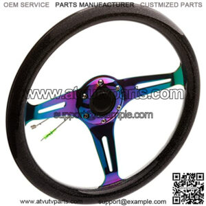 ST-015MC-BSB"Galaxy" Classic Wood Grain Wheel (350mm 3 Neochrome spokes - Black Sparkled Color)