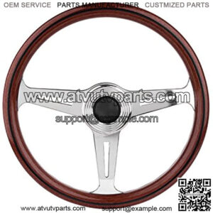 Wood Racing Vintage Steering Wheel 390 mm 15.35 inch Polished Spokes Handcrafted In Italy 33907