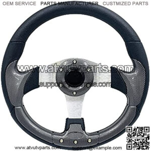 12.5 inch Golf Cart Steering Wheel For Golf Cart Club DS and Precedent Yamaha EZGO Steering Wheel (5156-Carbon Fiber)