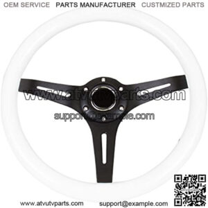 ST-015BK-WT Classic Wood Grain Wheel (350mm 3 Black spokes - White Paint Grip)