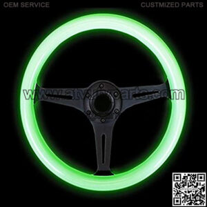 ST-015BK-GL Classic Wood Grain Wheel (350mm 3 black spokes - Glow-n-the-dark grip)