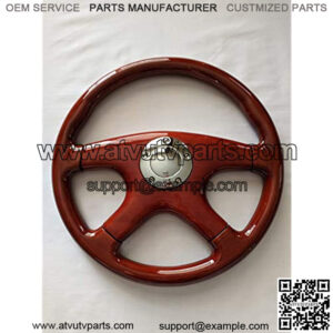 15" Mahogany Wood Steering Wheel (Silver)