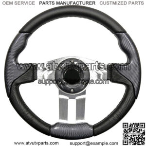 5 Carbon Fiber Grip/Brushed Aluminum Steering Wheel