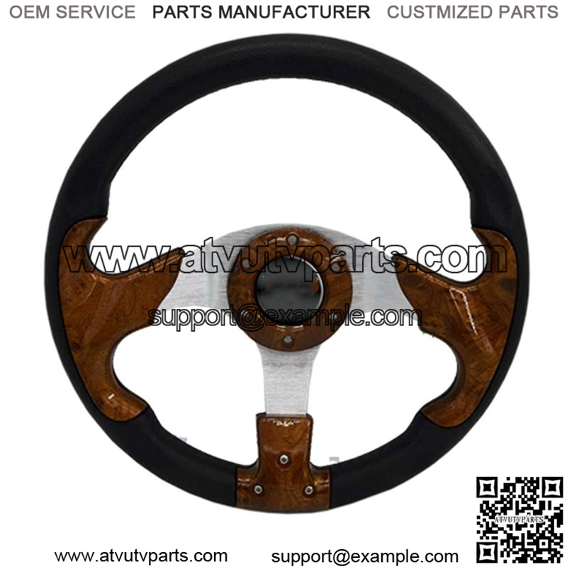 Woodgrain 13" Golf Cart Steering Wheel