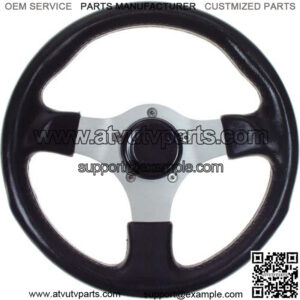 3-Spoke with Black Grip Golf Cart Steering Wheel