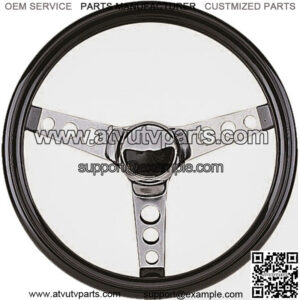 3-Spoke Chrome 13.5" Golf Cart Steering Wheel