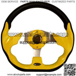 Yellow 12.5" Golf Cart Steering Wheel