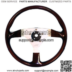 3-Spoke Faux Wood Golf Cart Steering Wheel