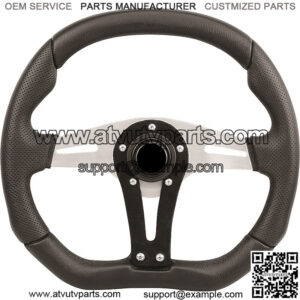 3-Spoke with Ultra Suede 13.75" x 11.75" Golf Cart Steering Wheel