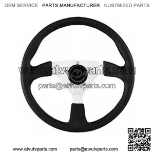 3 Spoke 13.5" Steering Wheel #191-14 & Adapter 04-09 Yamaha Rhino - Silver (Fits: Yamaha Rhino 660)