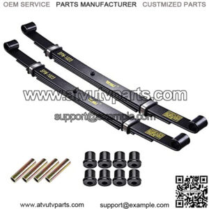 Set of 2 Rear Leaf Springs Compatible with Club Car Precedent Golf Cart Heavy Duty Dual Action with Bushings