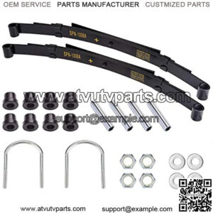 Golf Cart Rear Heavy Duty 4-Leaf Springs Kit with Bushings & Sleeves U Bolt for Club Car DS 1014675