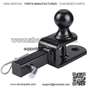 ATV / UTV Hitch Adapter 64031, 2 inch Ball, Fits for 1-1/4 inch Receiver, with 1/2 inch Pin