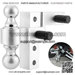 Adjustable Trailer Hitch Ball Mount, Aluminum Trailer Hitch Ball Mount with 2" Receiver/6" Drop 2" & 2-5/16" Hitch Balls/Double Pin Key Locks for UTV ATV Trucks Cars