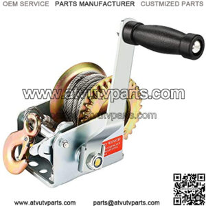 Heavy Duty 600 lbs Hand Winch Steel Cable Crank Gear Winch ATV Boat Trailer with 8m Steel Wire