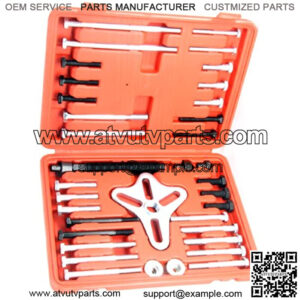 46 Pcs Harmonic Balancer Puller - Gear Puller, Crank Shaft Pulley, Steering Wheel Kit Pulley Yoke Crank, Storage Case