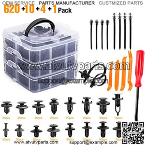 635Pcs Car Push Retainer Clips & Auto Fasteners Assortment -16 Most Popular Sizes NyBumper Fender Rivets with 10 Cable Ties and Fasteners Remover for Toyota GM Ford Honda Acura Chrysler