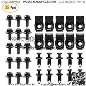 GRC-70 35PCS Engine Under Cover Splash Shield Guard Body Bolts Bumper Fender Liner Push Retainer Fastener Rivet Clips