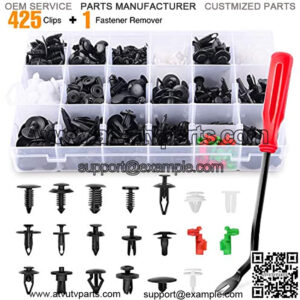 425 Pcs Car Body Retainer Clips Set Tailgate Handle Rod Clip & Fastener Remover - 19 Most Popular Sizes Auto Push Pin Rivets Set -Door Trim Panel Clips for GM Ford Toyota Honda Chrysler